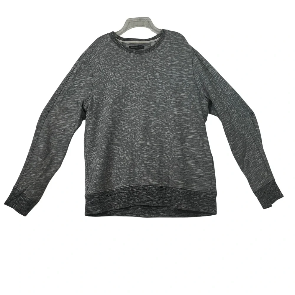 Banana Republic Men's L Gray Heathered Crew Neck Long Sleeve Sweatshirt‎